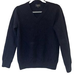 A.P.C. Black V-Neck Sweater